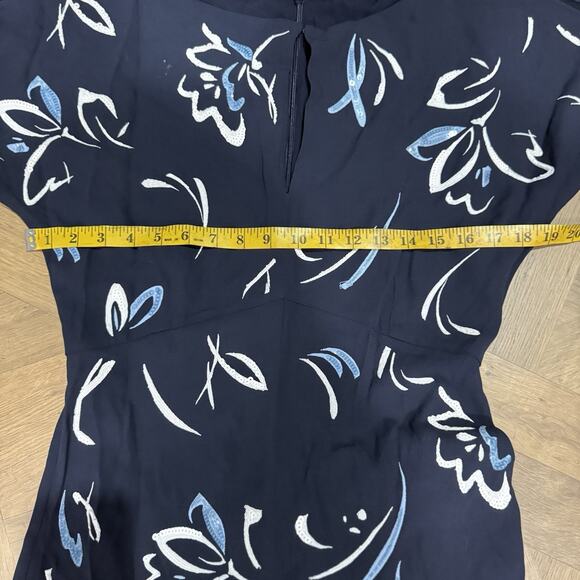 Ralph Lauren Purple Label Navy Blue Embellished Crepe Hollins Jumpsuit Size 8 - Picture 9 of 12